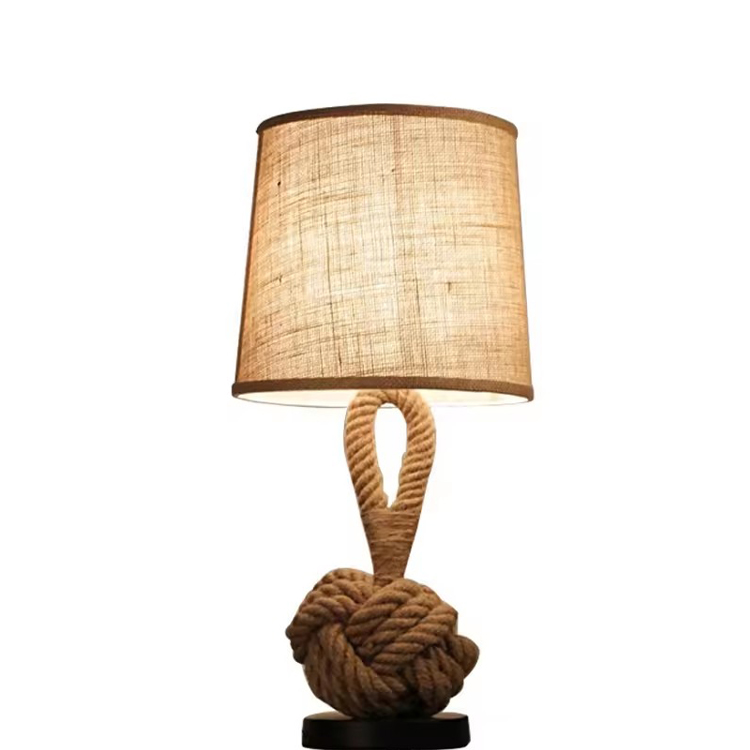 Kangas lampunvarjostin ETL Bedside Lamp Hotel Rope Desk Lamp