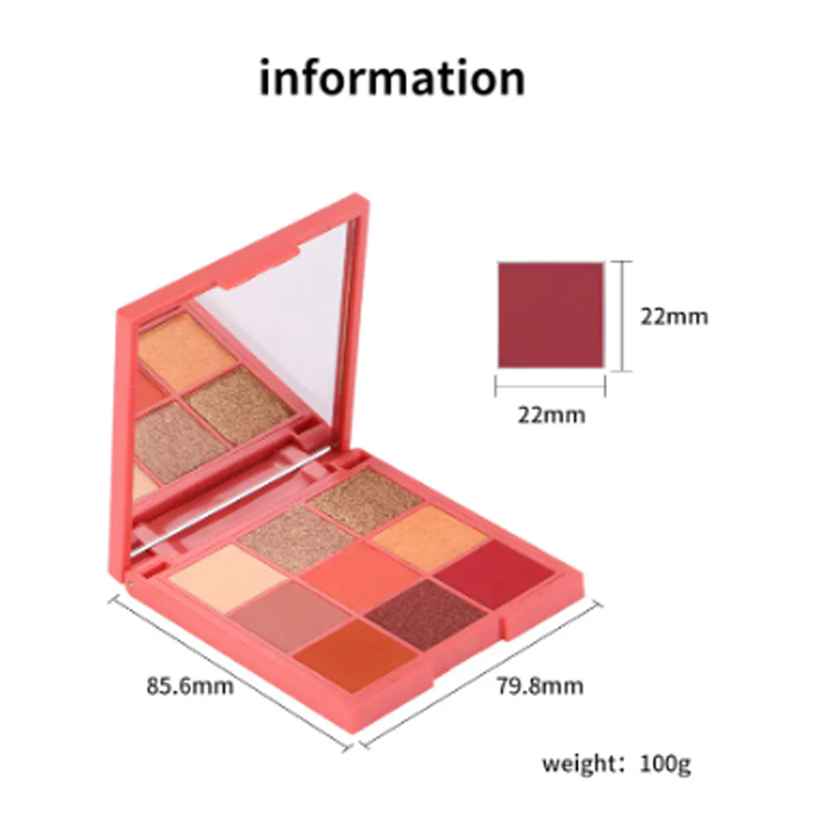 Meikki Shimmer Matte 9 Color Square -luomiväri -paletti