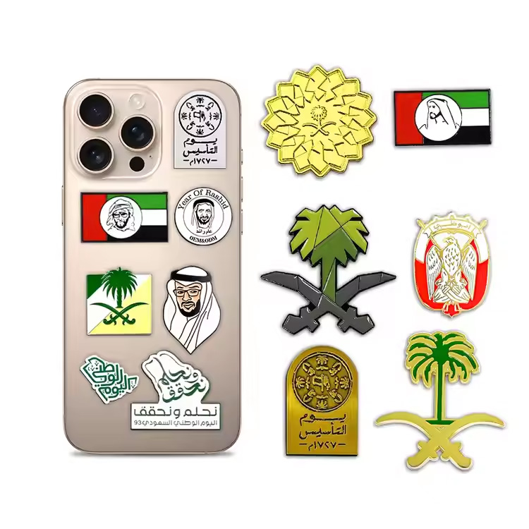 Meksikon metalli mukautetut läppelit emali Saudi -metallitappi