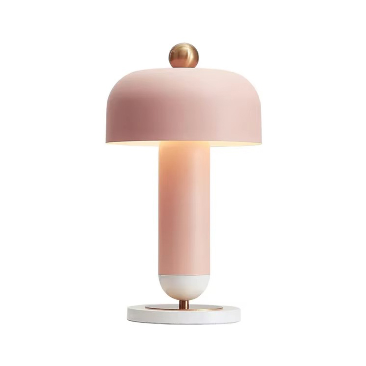 Mushroom Home Decor Villa Nordic Pink Metal Pöytävalaisimet