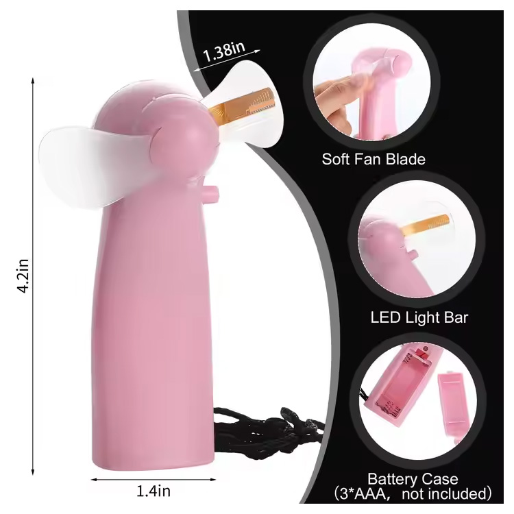 Uusi Mini Kannettava Kätevä Led Custom Message Akkutuuletin