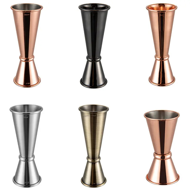 Premium Copper Silver 2Cl/4Cl Ruostumattomasta teräksestä valmistettu kaksoisjigger