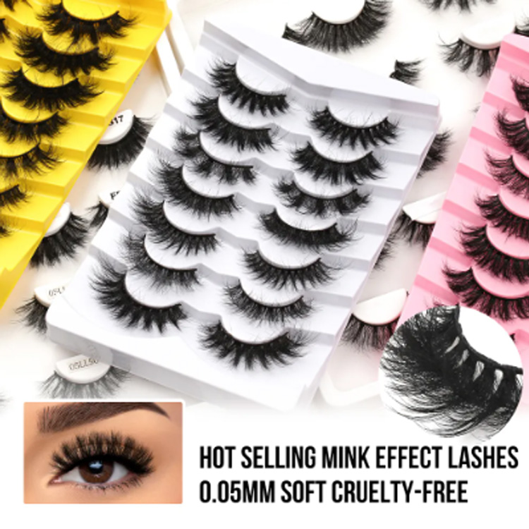 Yksityinen etiketti faux cils Fluffy Natural Faux Minkin väärät ripset