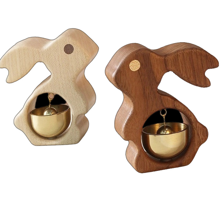 Massiivipuiset kanin jääkaappimagneetit käsintehty messinki ovikello